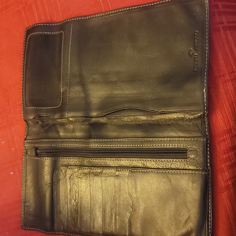 Mens leather wallet long